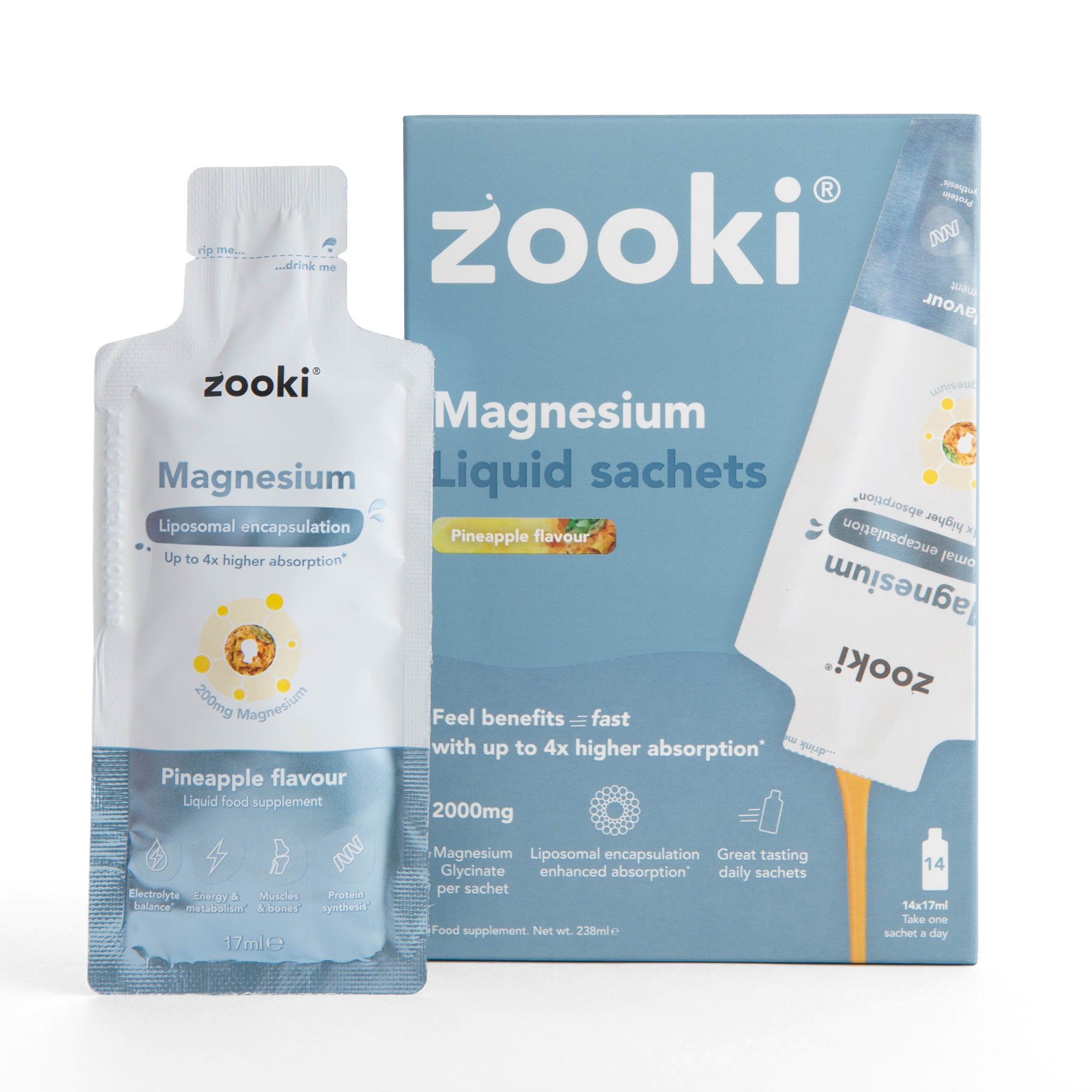 Magnesium Glycinate, Liposomal Liquid Sachets