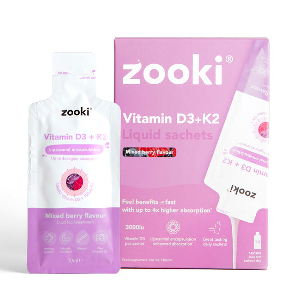 Liposomal Vitamin D3+K2 Liquid, 4x Higher Absorption - Zooki