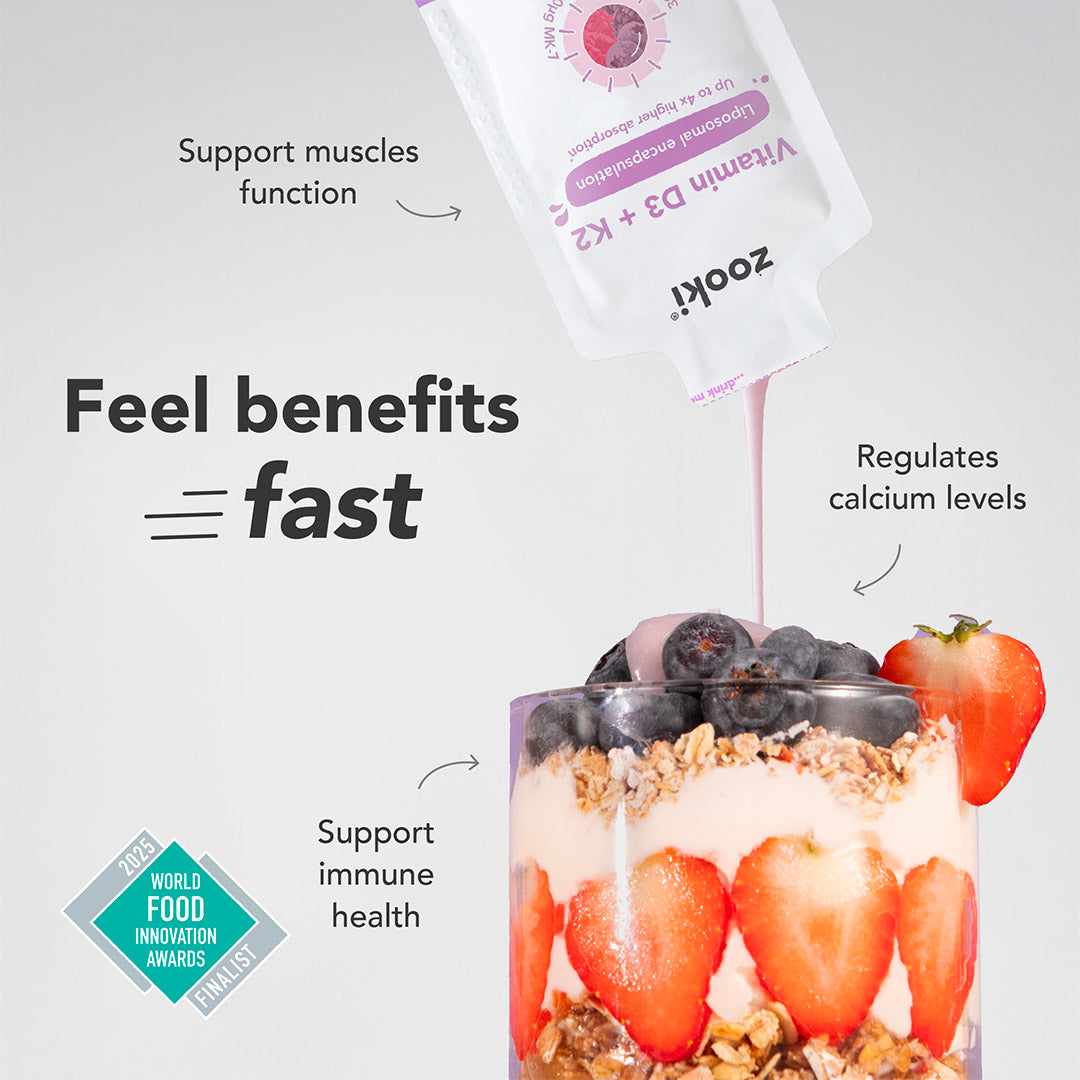 Liposomal Vitamin D3+K2 Liquid, 4x Higher Absorption - Zooki